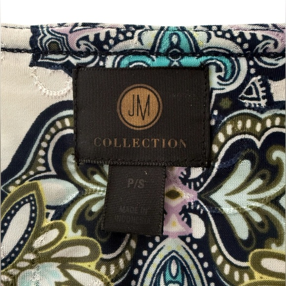 JM Collection Multicolor Paisley 
3/4 Sleeve Top size PS - Picture 3 of 5